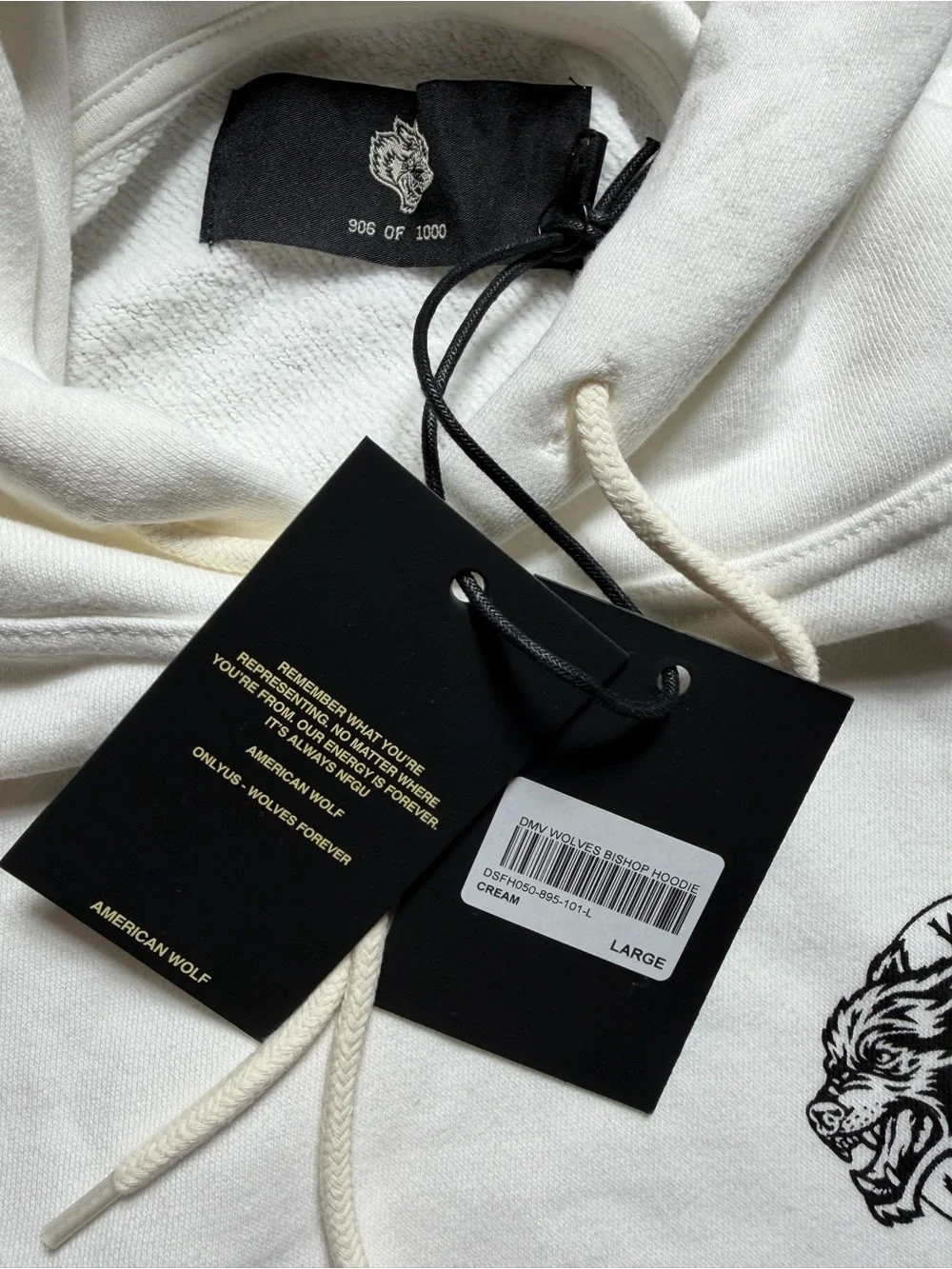 NWT Cotton Blend L Darc Sport DMV Wolves Bishop Hoodie